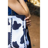 Black and White Cow Neoprene Tote Bag